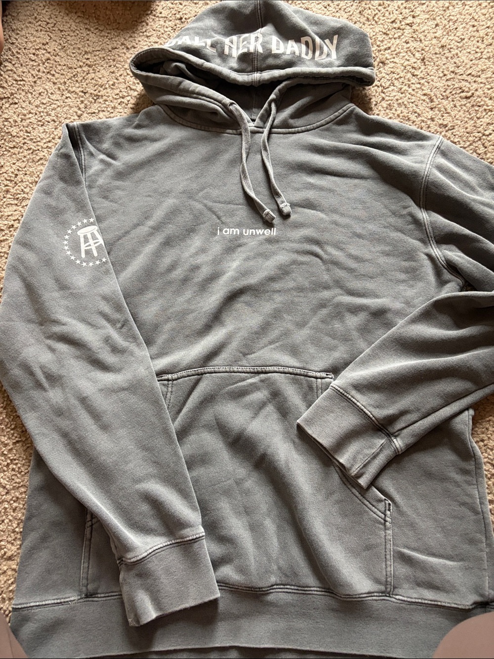B68 Barstool Sports “Call Her Daddy/ I am unwell” G/B Hoodie, Unisex M